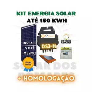 Kit completo Apsystems ds3-h com placas estrutura telhado e monitoramento ecu