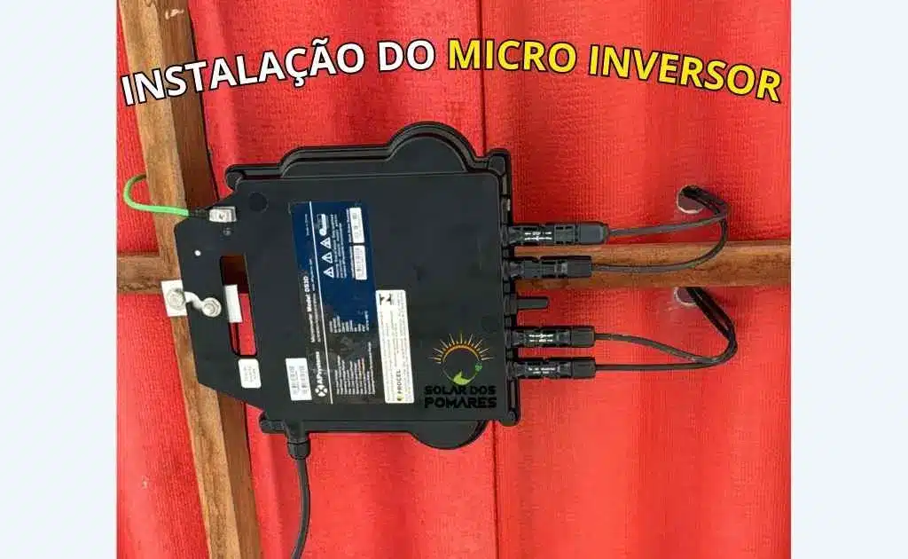 Instalação do Micro inversor solar sob telhado de madeira com boas práticas em área aberta