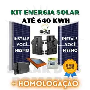 Kit Energia Solar On Grid - Microinversor Enphase IQ8P Confort - 520 a 640 kWh/Mês