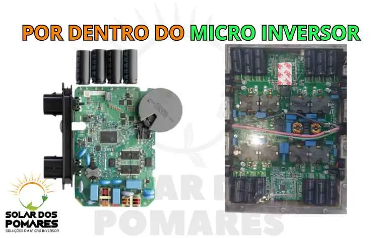 Dois micro inversor sendo mostrado por dentro sem nenhuma capa de proteção