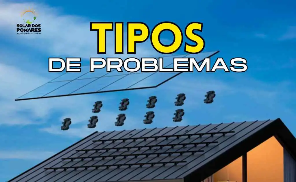 Telhados com varios micro inversores com placas solares e os tipos de problemas possiveis